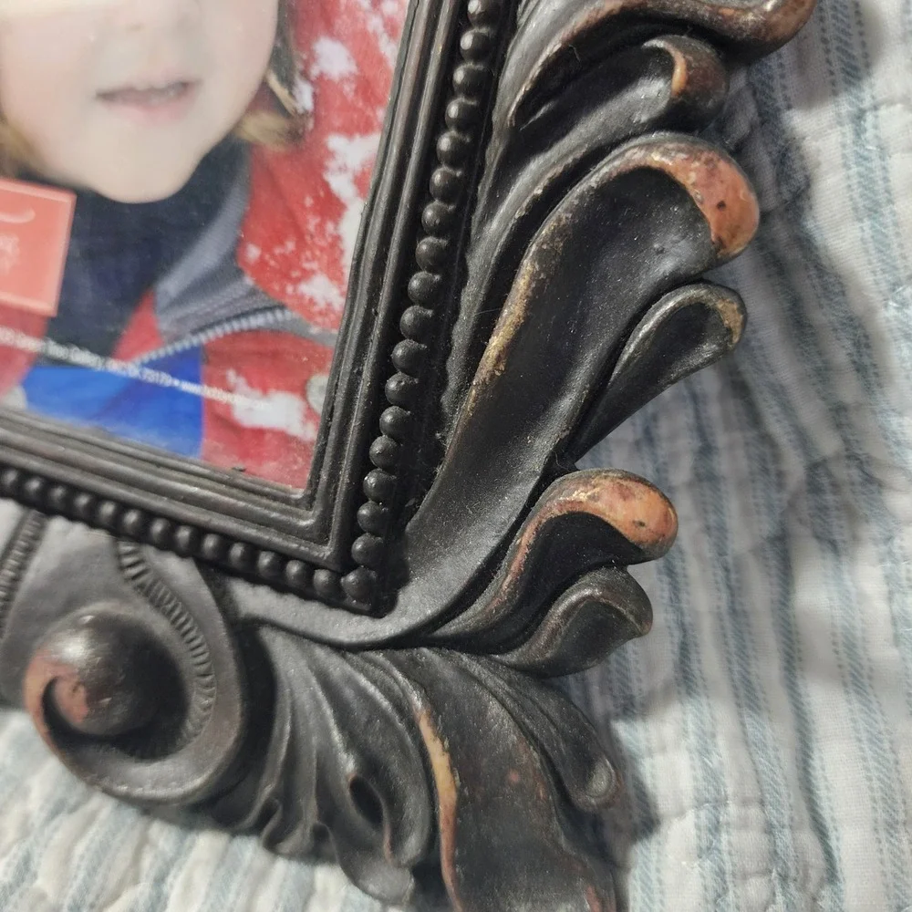 Green Tree Gallery Ornate Baroque 4x6 Photo Frame Bronze Faux Amber Jewel Gothic